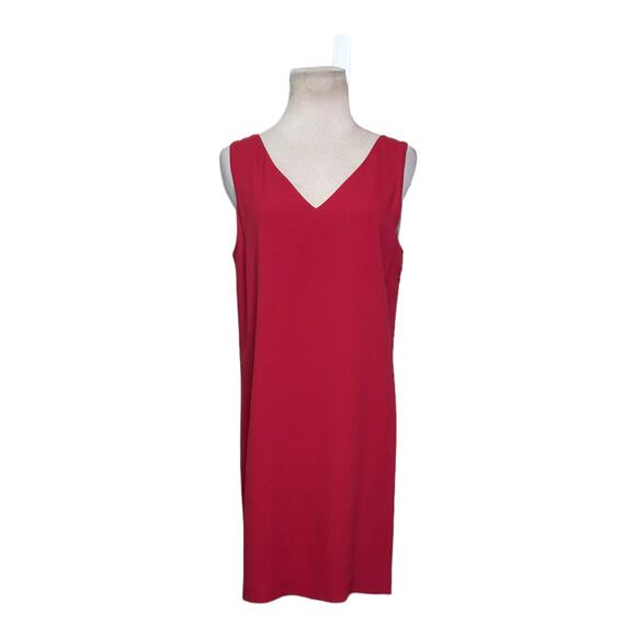 Theory V-neck Sleeveless Shift Light Cranberry Rosina Mini Dress size 4 - Picture 1 of 15